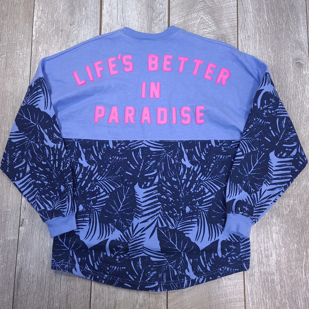 Spirit Jersey Rainforest Cafe Unisex XS Blue Life's Better In Paradise Tropical